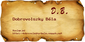 Dobrovolszky Béla névjegykártya