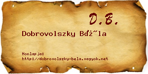 Dobrovolszky Béla névjegykártya