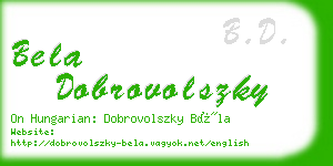 bela dobrovolszky business card